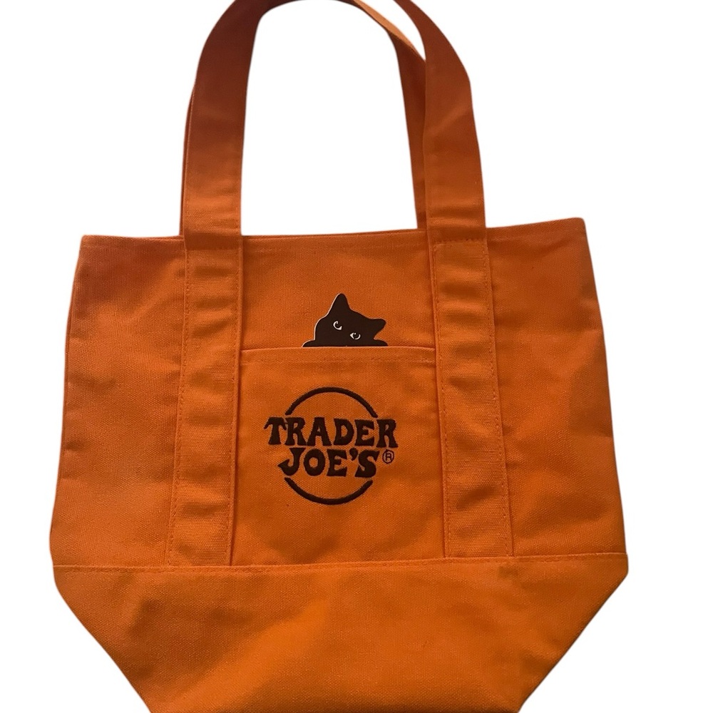 Trader Joe's mini Orange Tote Bag - Picture 3 of 4